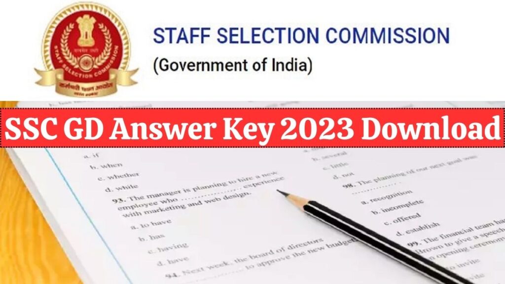 SSC GD Answer Key 2023 Download